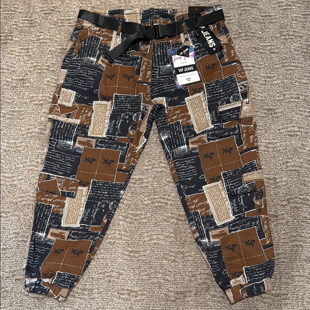 Women’s Brown and Black Patterned Pants